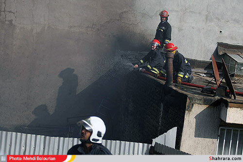 آتش سوزي در انبار لوازم برقي