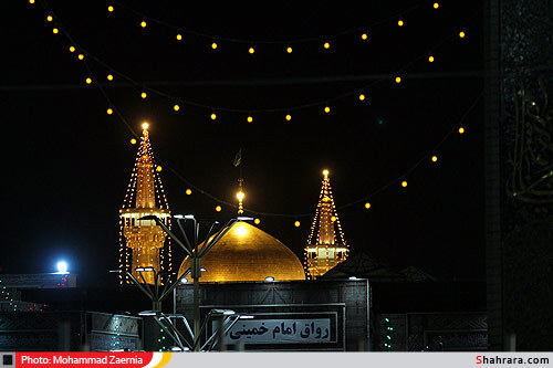 حرم امام هشتم در شب ميلاد امام زمان(عج)