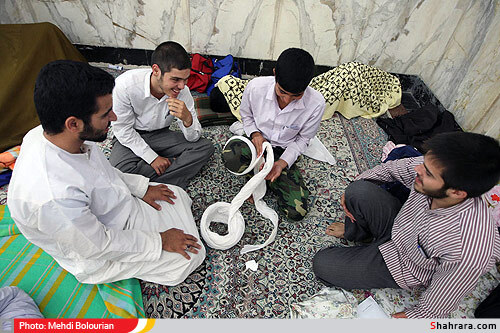 مراسم اعتكاف طلاب در حرم مطهر رضوی