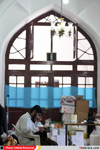 مراسم اعتكاف طلاب در حرم مطهر رضوی