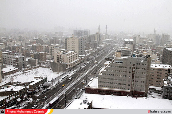 بارش برف در شهر بهشت