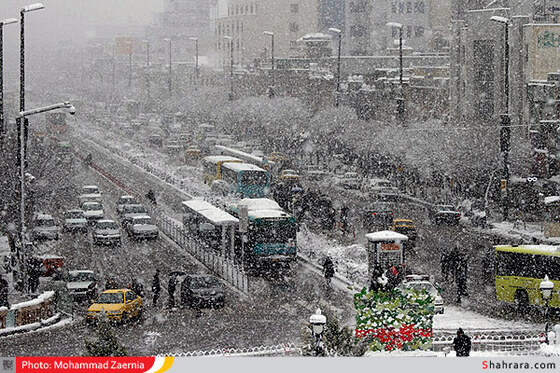 بارش برف در شهر بهشت