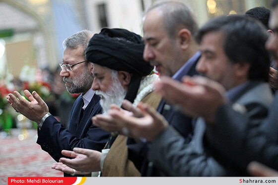 حضور رئیس مجلس شورای اسلامی در پایان راهپیمایی