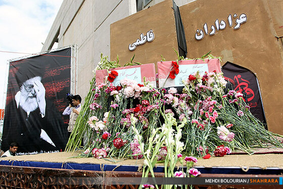 اجتماع عظیم عزاداران فاطمی و تشییع پیکر پاک 2 شهید گمنام