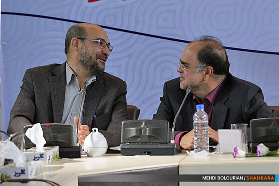 غلامرضا بصیری پور و سید جلال فیاضی  در مراسم تودیع و معارفه مدیر مسئول روزنامه شهرآرا