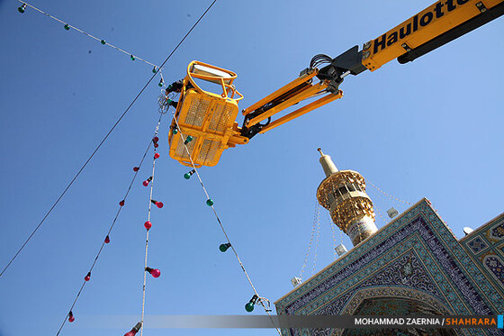 آذین بندی صحن و سرای حرم امام هشتم (ع)