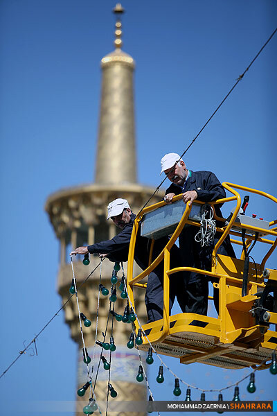 آذین بندی صحن و سرای حرم امام هشتم (ع)