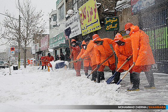 بارش برف و فعالیت شهرداری 