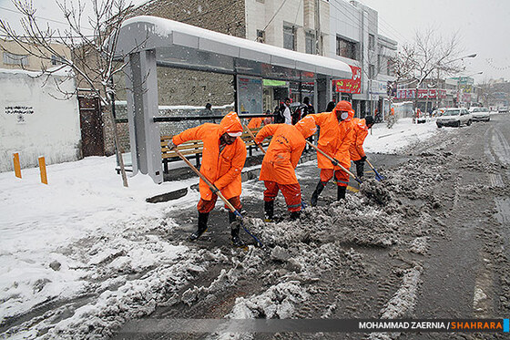 بارش برف و فعالیت شهرداری 