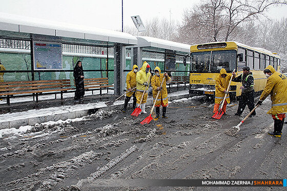بارش برف و فعالیت شهرداری 