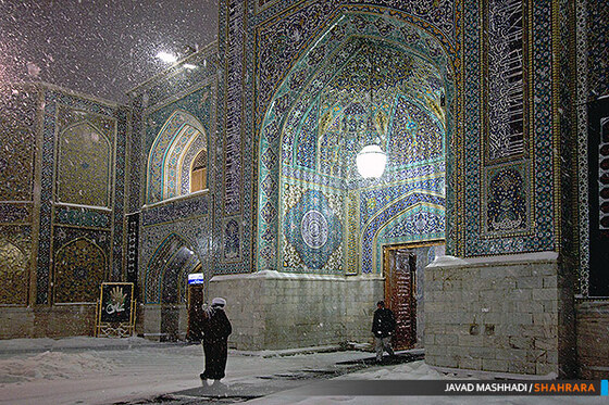 برف در حرم رضوی