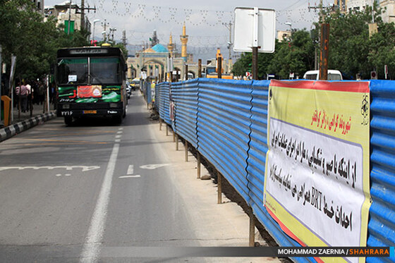 عملیات اجرایی فاز دوم خط یکBRT مشهد