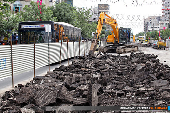 عملیات اجرایی فاز دوم خط یکBRT مشهد