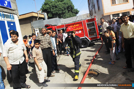 آتش سوزی گسترده کاروانسرای شاهرودی ها