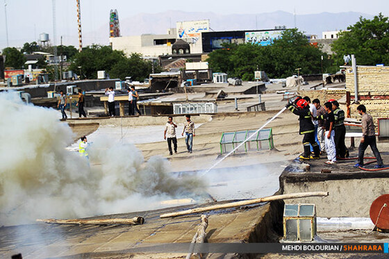 آتش سوزی گسترده کاروانسرای شاهرودی ها