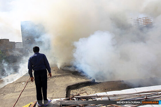 آتش سوزی گسترده کاروانسرای شاهرودی ها