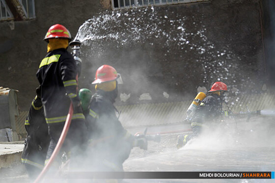 آتش سوزی گسترده کاروانسرای شاهرودی ها