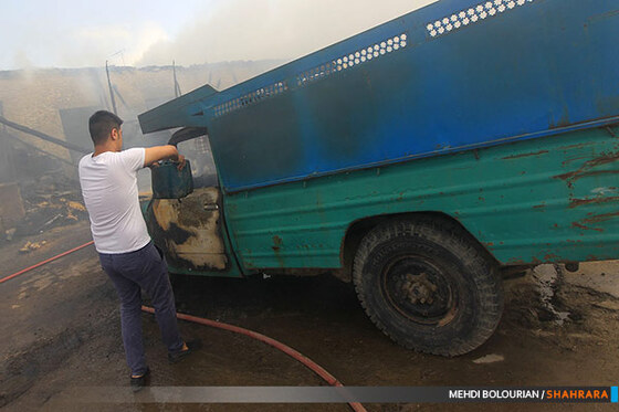 آتش سوزی گسترده کاروانسرای شاهرودی ها