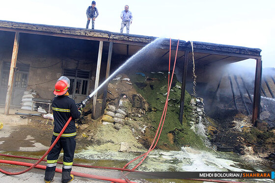 آتش سوزی گسترده کاروانسرای شاهرودی ها