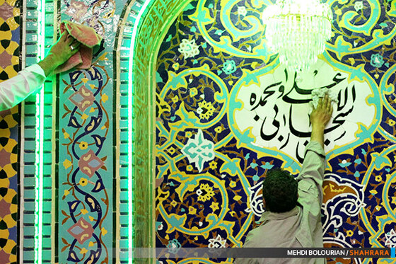 غبارروبی مسجد جامع رضوی