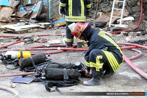 آتش سوزی در ساختمان در حال ساخت