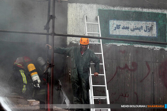 آتش سوزی در ساختمان در حال ساخت