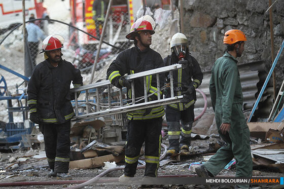 آتش سوزی در ساختمان در حال ساخت