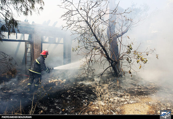 آتش سوزی در منزل قدیمی