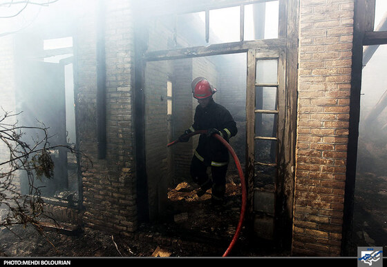 آتش سوزی در منزل قدیمی