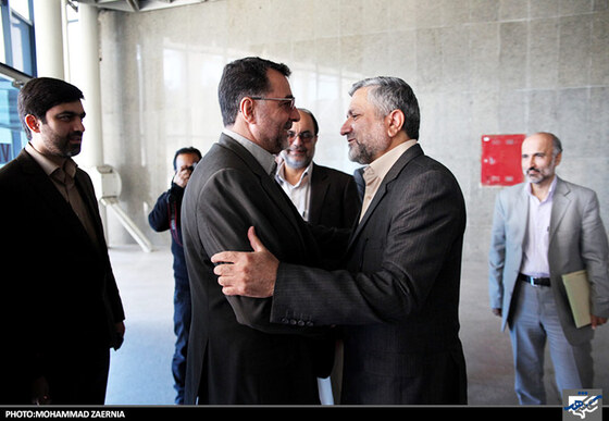 سید صولت مرتضوی و سید محمد پژمان در مراسم تودیع و معارفه شهردار مشهد