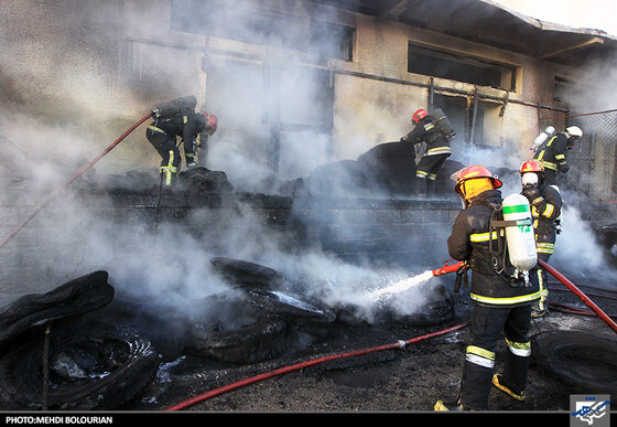 آتش سوزی در انبار سیلو گندم