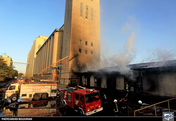 آتش سوزی در انبار سیلو گندم