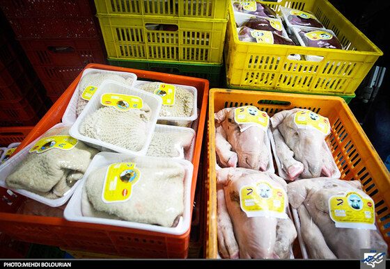 گوشت گوسفند بسته بندی شده آماده عرضه در بازار