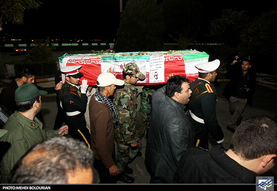 استقبال از پیکر شهدای سراوان در فرودگاه بین المللی شهید هاشمی نژاد