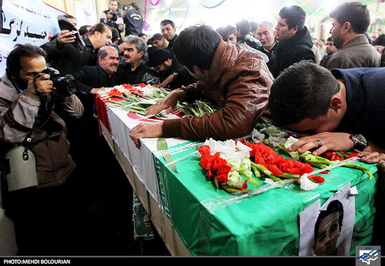 مراسم تشییع پیکر شهدای حادثه سراوان