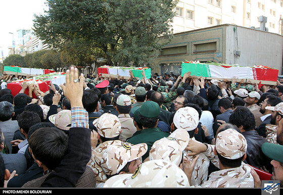 مراسم تشییع پیکر شهدای حادثه سراوان