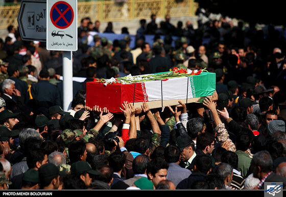 مراسم تشییع پیکر شهدای حادثه سراوان