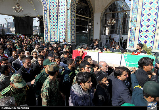 مراسم تشییع پیکر شهدای حادثه سراوان