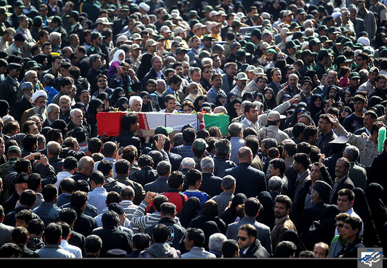 مراسم تشییع پیکر شهدای حادثه سراوان