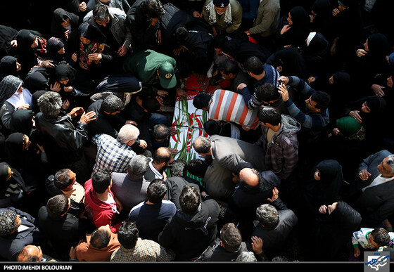 مراسم تشییع پیکر شهدای حادثه سراوان