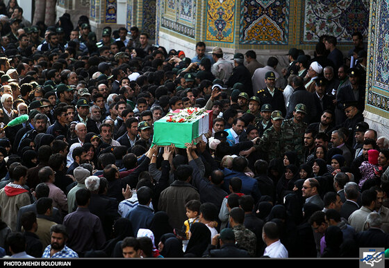 مراسم تشییع پیکر شهدای حادثه سراوان