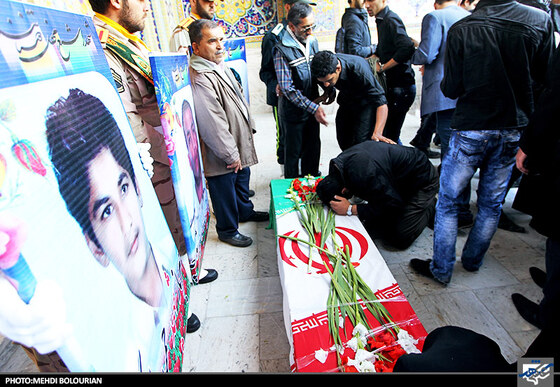 مراسم تشییع پیکر شهدای حادثه سراوان