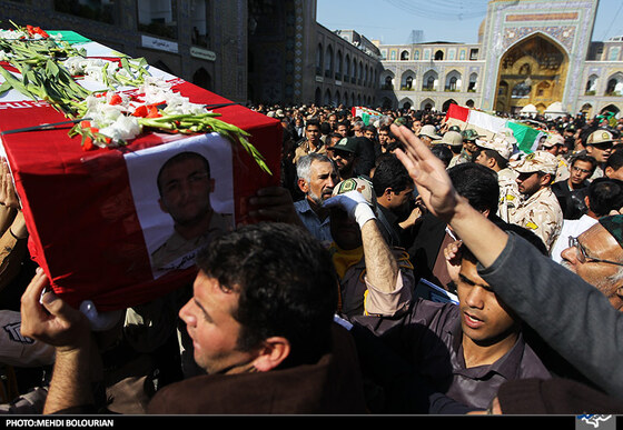 مراسم تشییع پیکر شهدای حادثه سراوان