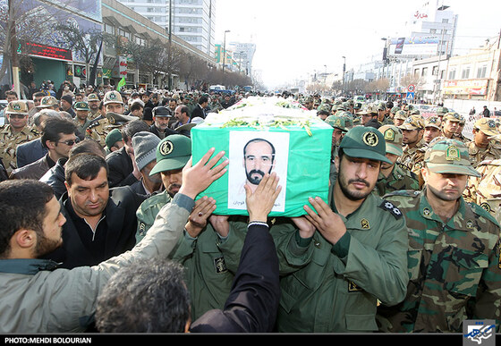 تشییع پیکر شهید محمود سراب‌قوچانی جانباز 70 درصد دفاع مقدس