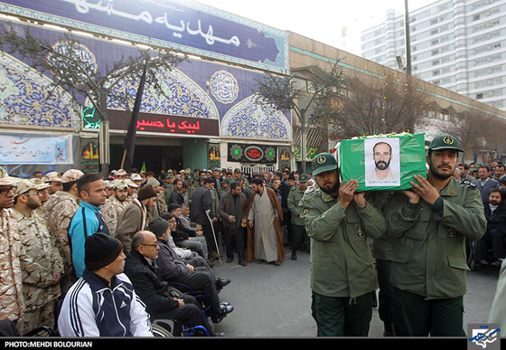 تشییع پیکر شهید محمود سراب‌قوچانی جانباز 70 درصد دفاع مقدس