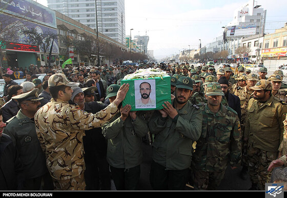 تشییع پیکر شهید محمود سراب‌قوچانی جانباز 70 درصد دفاع مقدس