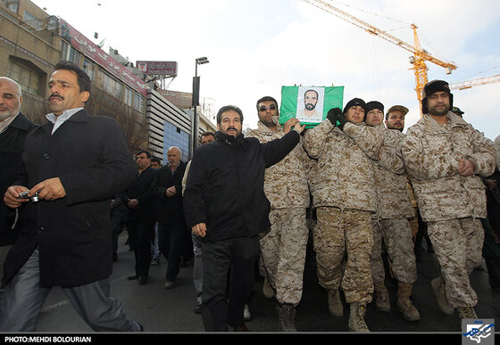 تشییع پیکر شهید محمود سراب‌قوچانی جانباز 70 درصد دفاع مقدس