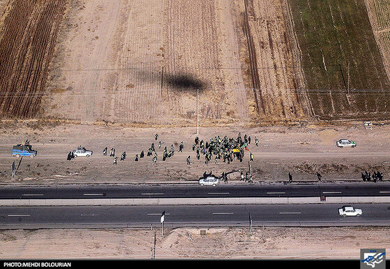 تصاویر هوایی حرکت زائرین پیاده امام رضا(ع)