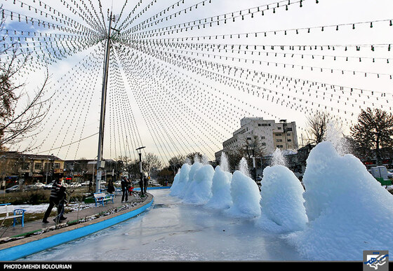 یخ بستن آبنمای میدان توحید