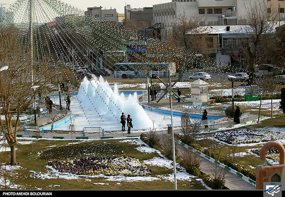 یخ بستن آبنمای میدان توحید